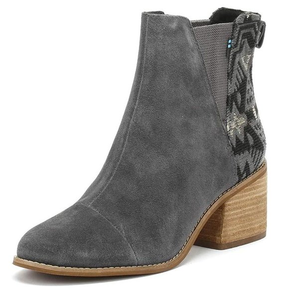 TOMS Women's Esme Bootie - Forged Iron Suede/Metallic Jacquard - Picture 2 of 8